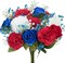 Artificial Flowers, 11PCS Mixed Bush Flower Red White and Blue Flowers